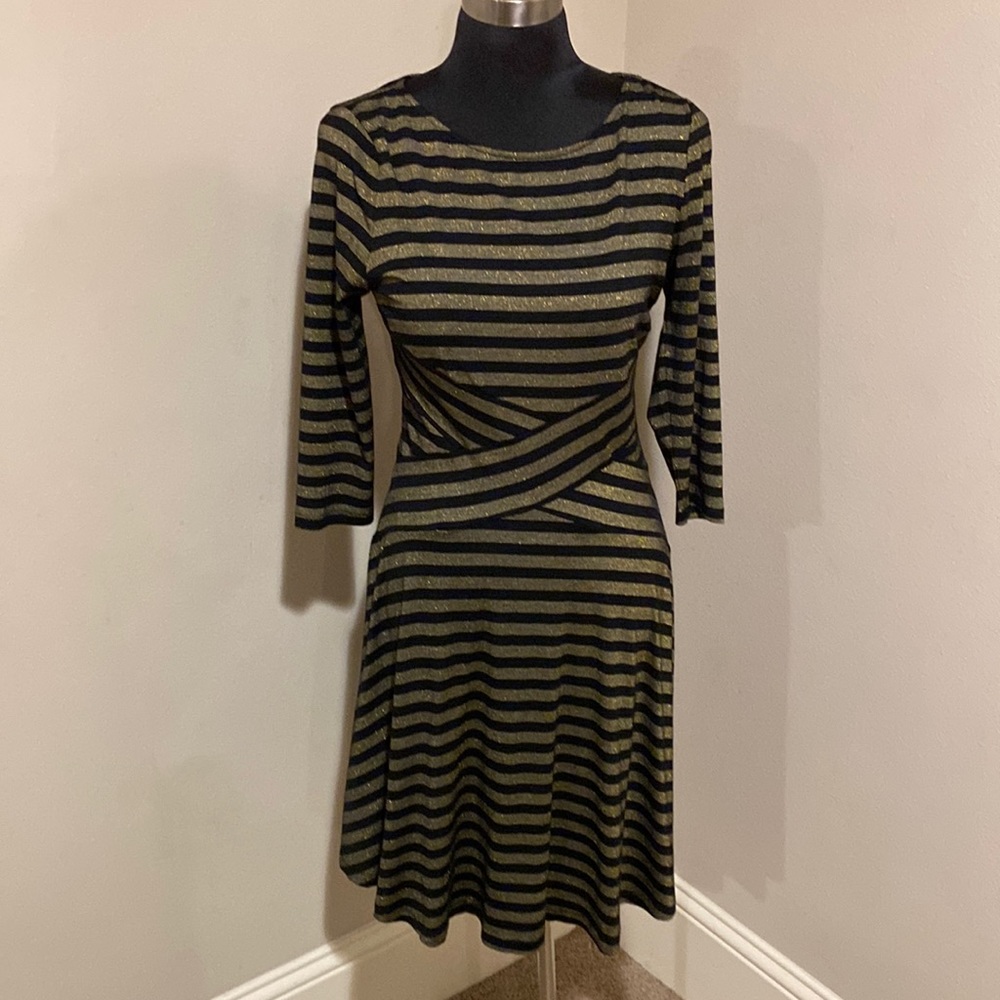 Black and Gold Stripe Dress 🖤💛